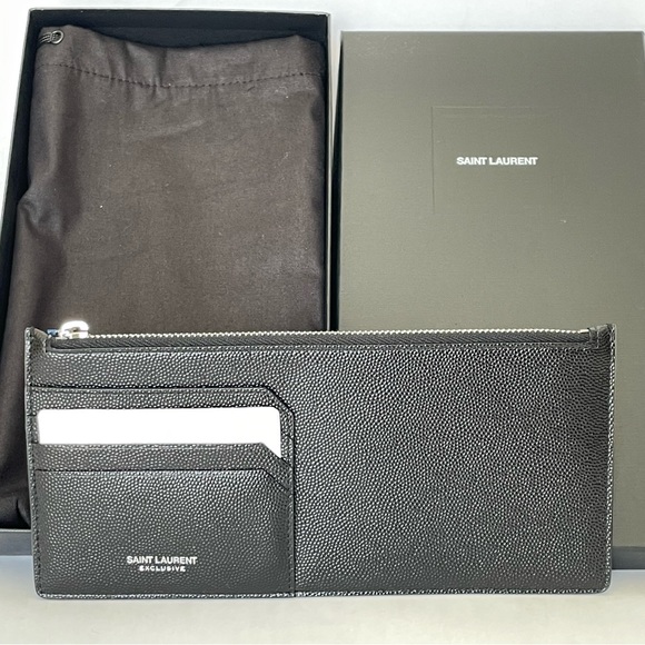 Saint laurent Pebble Grain Leather Zip Wallet - Picture 3 of 11